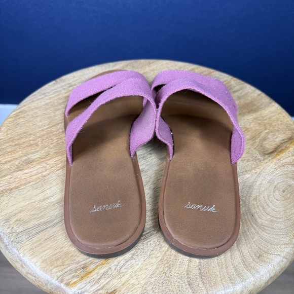 Sanuk Yoga Gora Gora Slip-On Sandals, Pink, Size 7 - Picture 4 of 7
